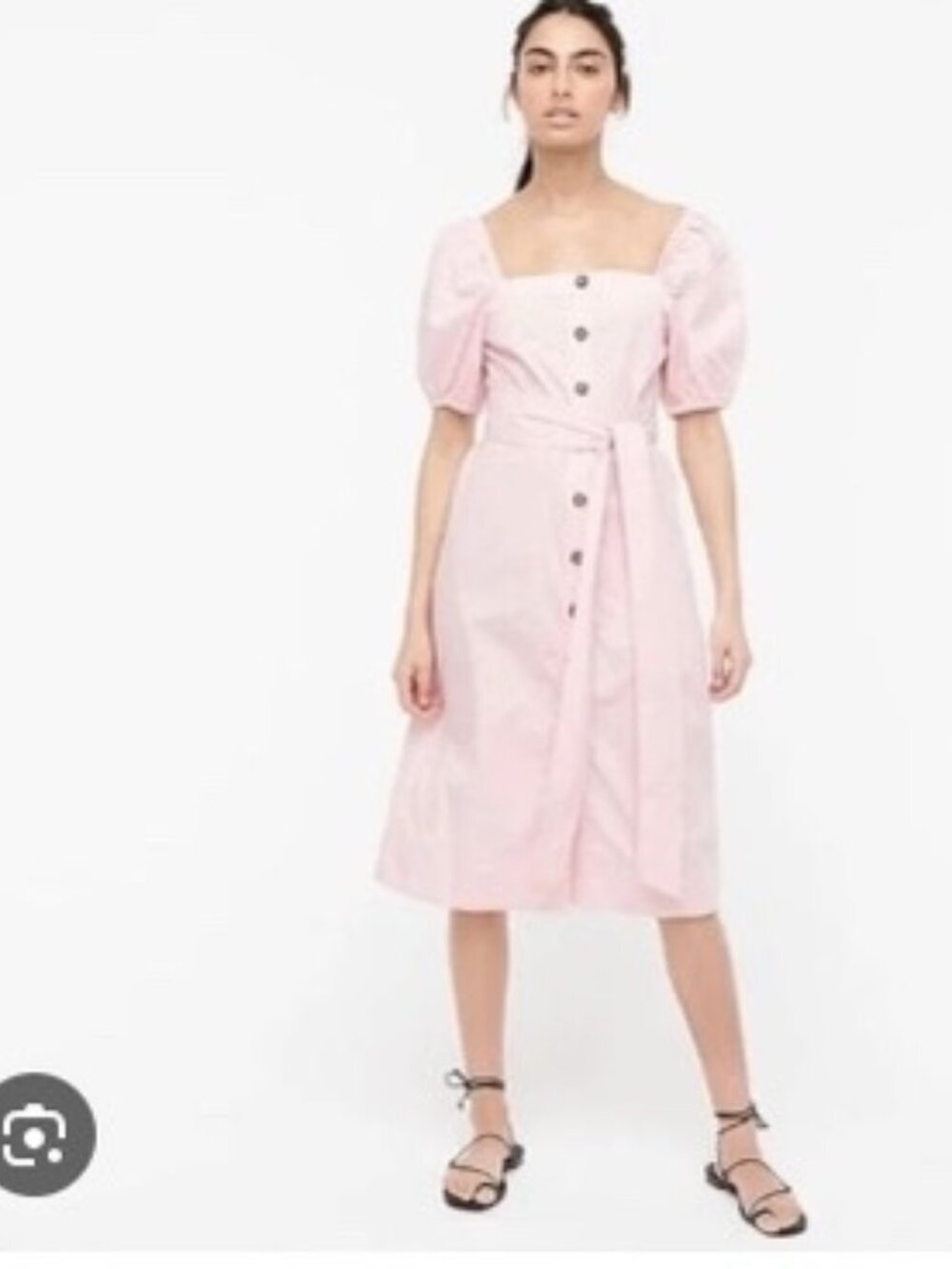 J. Crew Black, 100% Cotton, lightweight, midi-dress.  Darling!